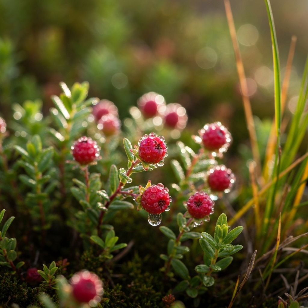 Alpine Beeren mit Tau