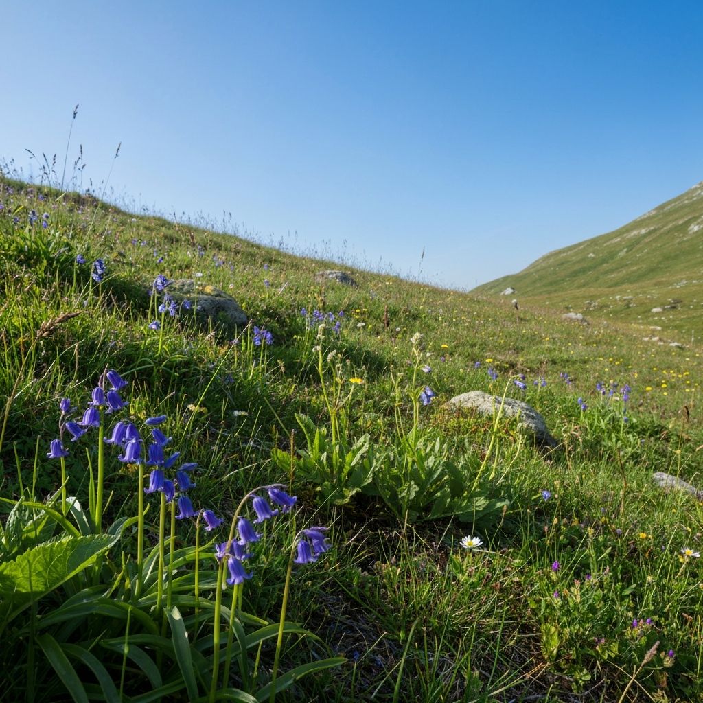 Saisonale alpine Pflanzen